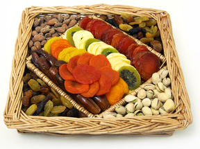 Square Fruit & Nut Gift Basket